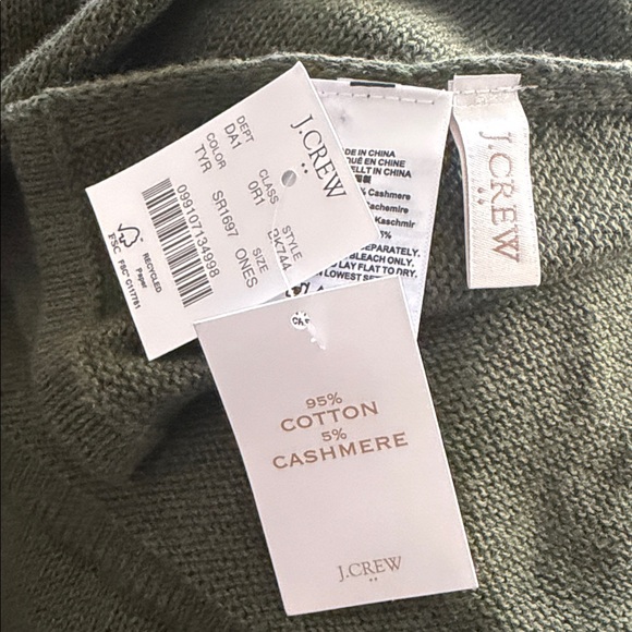 NWT J. Crew Cotton-Blend Triangle Sweater Poncho - Tyrol/OS - Picture 6 of 10